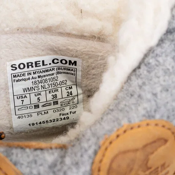 Sorel Women Out N Bout Plus Waterproof Lace-up Faux Fur lined Ankle Boots sz 7 - Picture 7 of 8